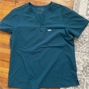 Figs Catarina Scrub Top - Caribbean blue